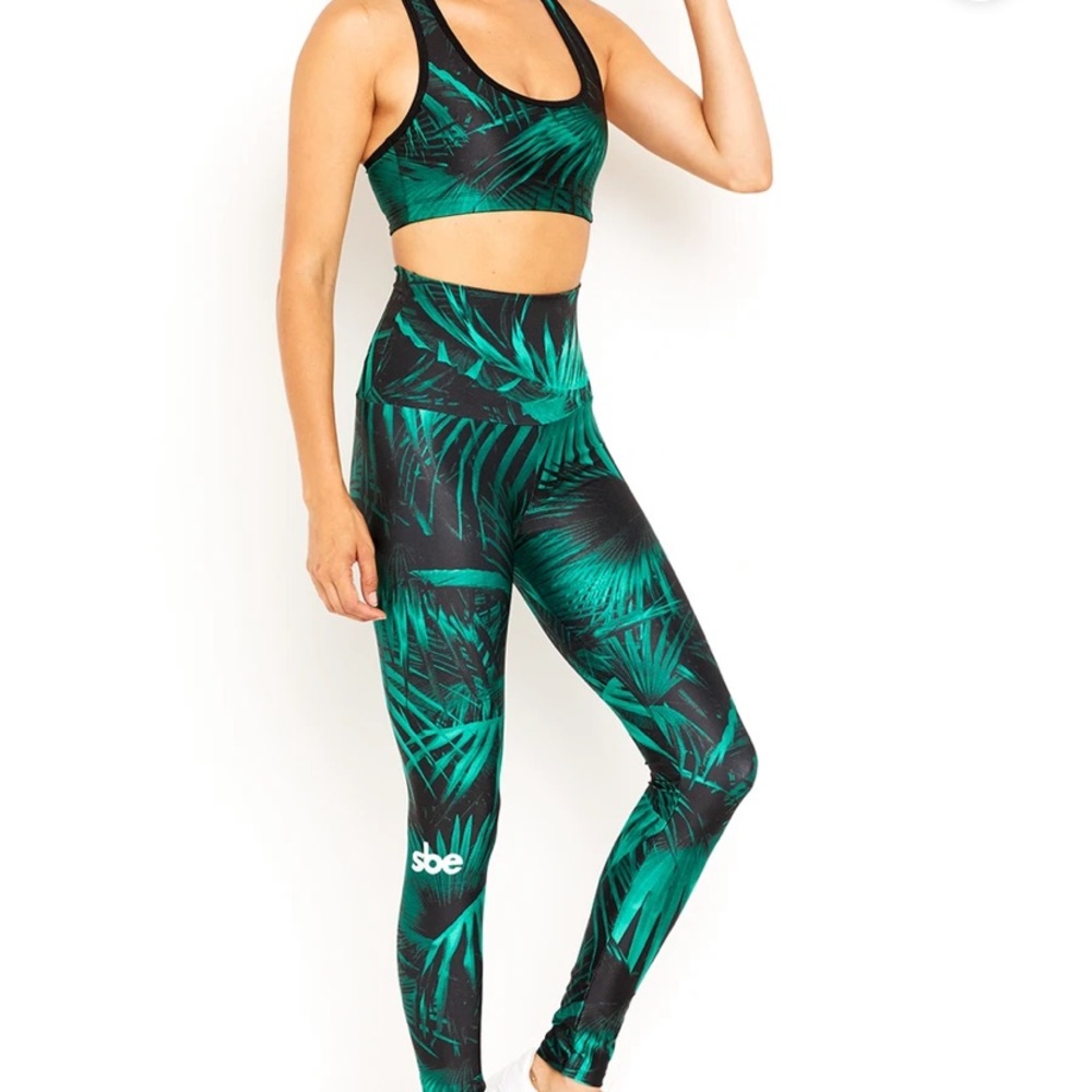 Goldsheep X SBE Palm Print Leggings and Bra Set